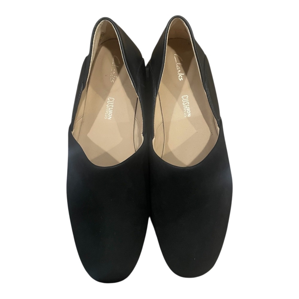Clarks Black Suede Leather Slip On Loafer Flats Women Size 6.5 M
